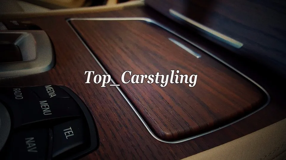 Dark woodgrain car wraping film Teak wood car styling (3)