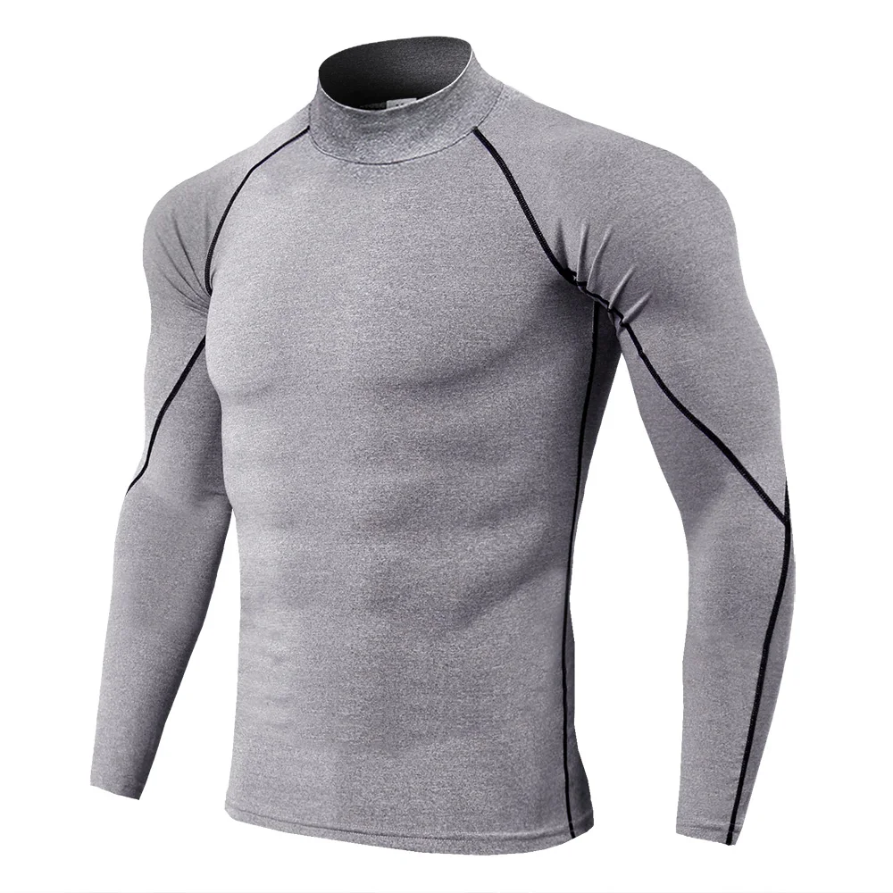 Новая быстросохнущая компрессионная футболка для бега, Мужская футболка для бодибилдинга, Спортивная футболка с длинным рукавом для спортзала, Мужская футболка для фитнеса, облегающая футболка