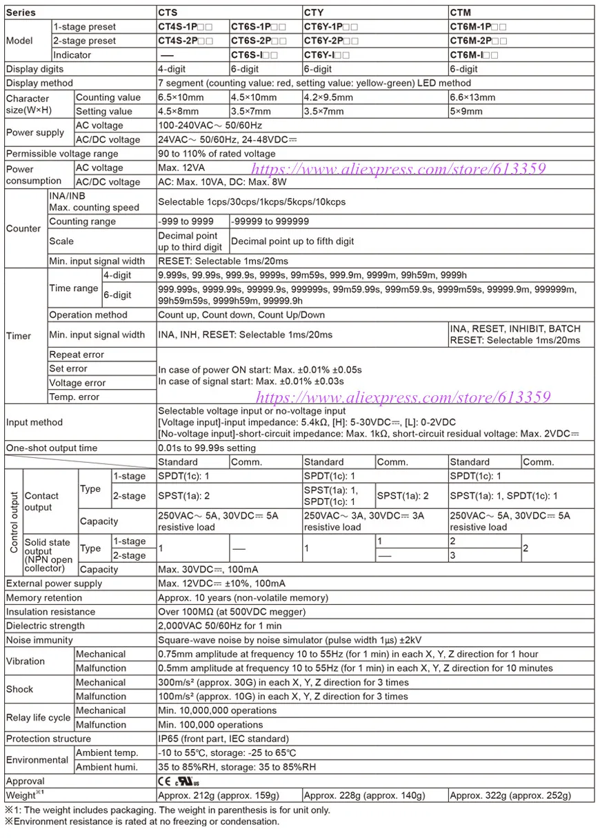 CT6M-2P4(CT6-2P) 100-240VAC(В переменного тока, 50-60 Гц) подлинный многофункциональный таймер счетчик