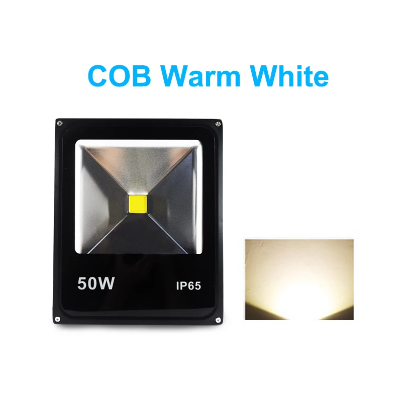 Зеленый светодиодный прожектор 10 Вт 20 Вт 30 Вт 50 Вт RGB AC 90~ 265 В Светодиодный прожектор Наружное освещение водонепроницаемый проектор отражатель лампа - Испускаемый цвет: COB Warm White