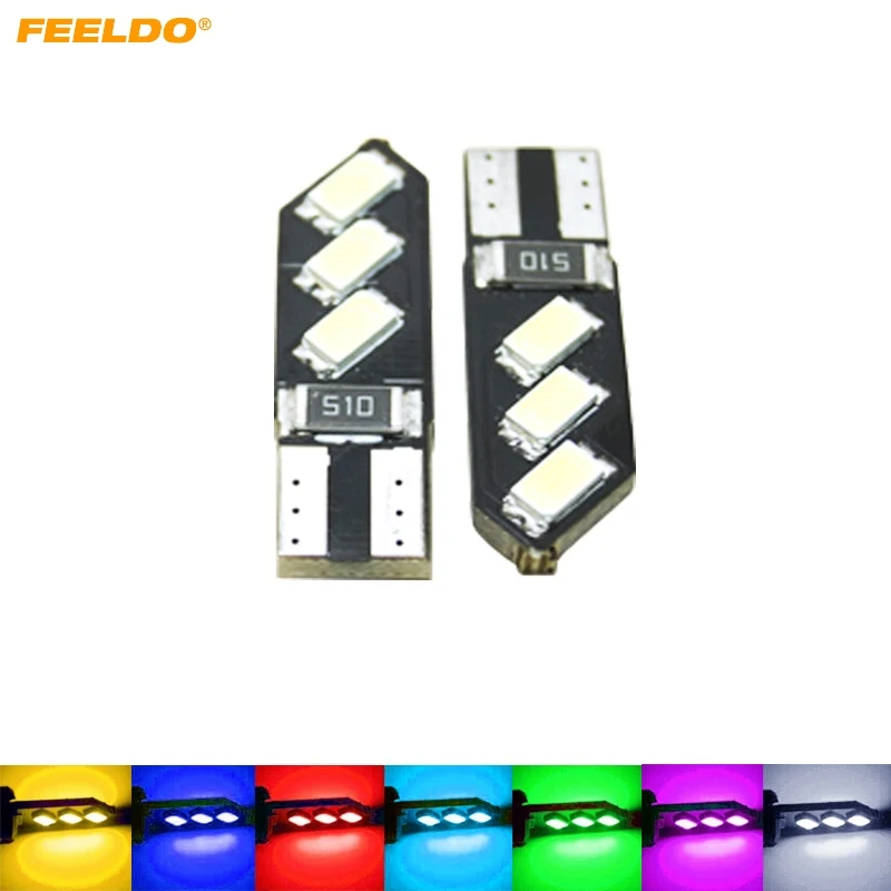 

10Pcs DC12V T10 194 3W 6SMD 5630 Car LED Light Canbus No Error Free Lamp white/red/green/blue/yellow/pink/ice blue/ #FD-4640