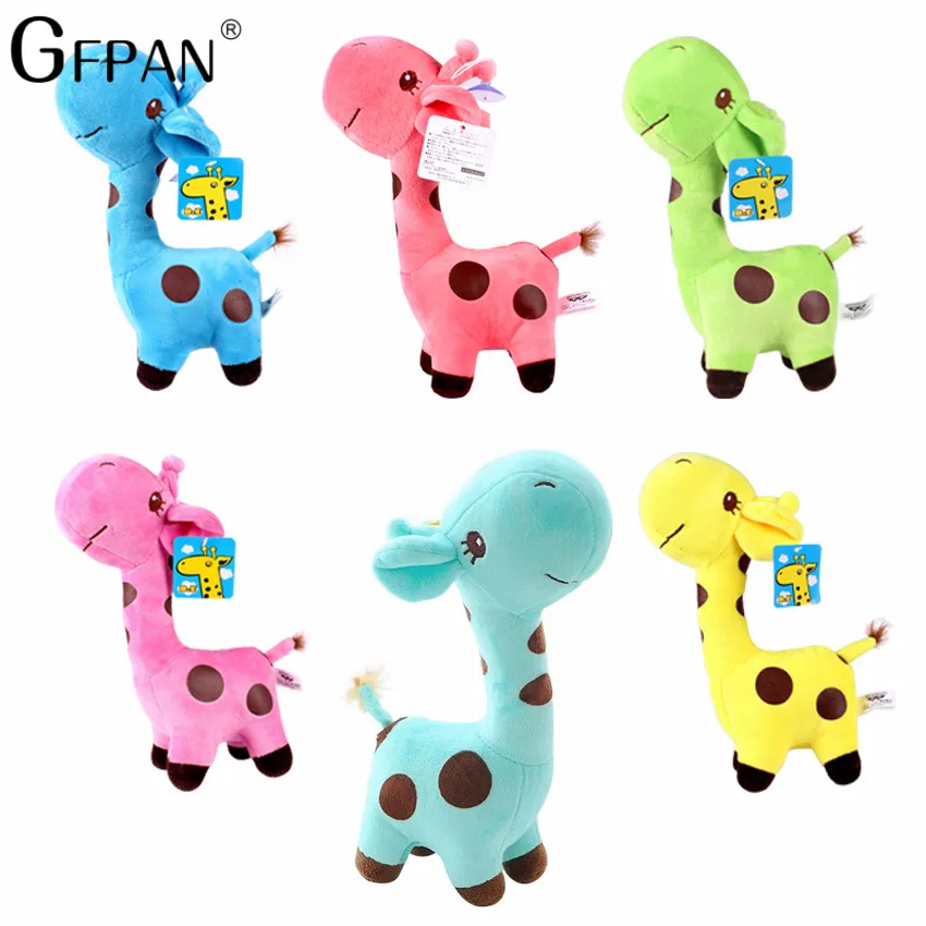 GFPAN 6 шт./лот 18 см красочные милые животные мягкие и плюшевый жираф мягкая игрушка животных Олень Кукла рождественские подарки на день