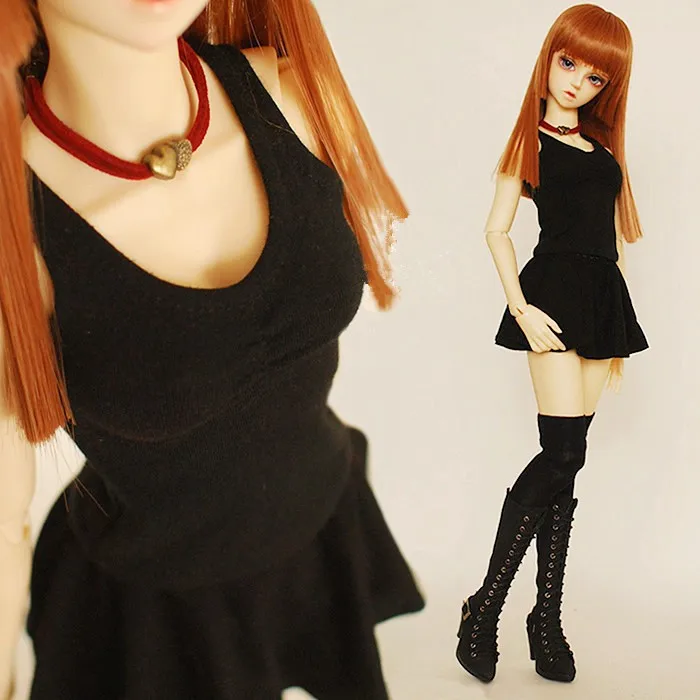Сексуальный костюм из жилета и юбки (2 шт.) 6 цветов для BJD 1/4 MSD 1/3 SD16 кукольная