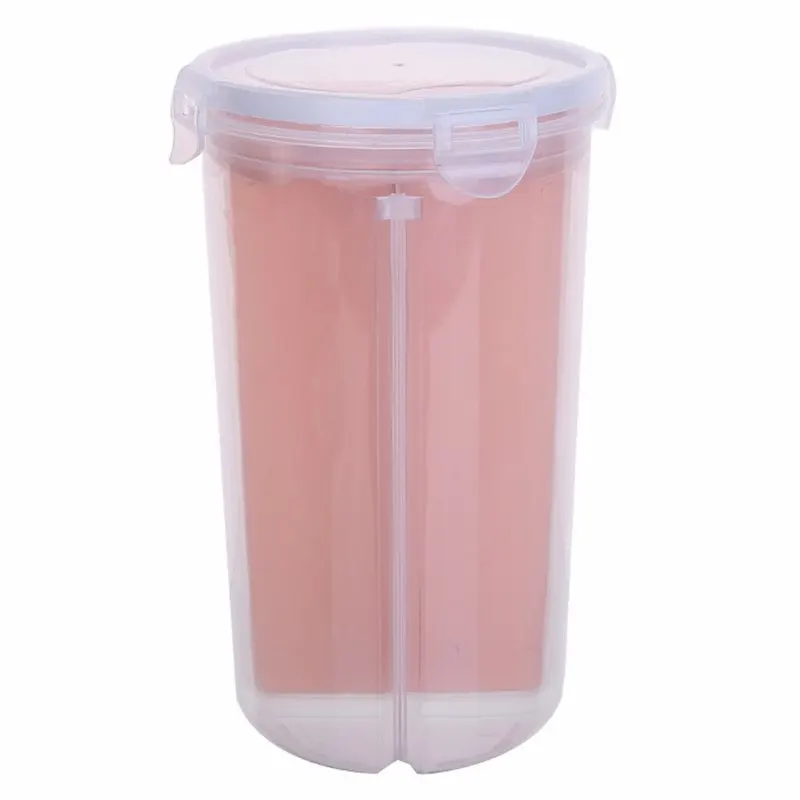 FUNIQUE рис бобы Stoarge Jar с крышкой уплотнения 4 решетки Холодильник Хранения Пищи Контейнер пластиковый кухонный ящик для хранения - Цвет: large pink