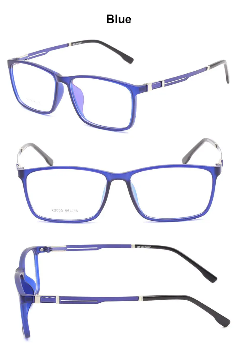 TR90 прямоугольные очки рамки модные очки полноразмерная оправа оптическая от близорукости, по рецепту прозрачные очки для компьютера рамка X2003 очки