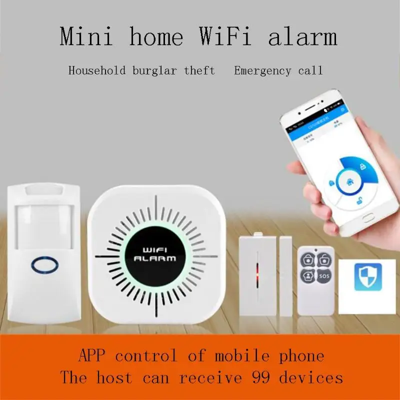 

Smart WiFi GSM SMS Home Burglar Security Alarm System PIR Motion Detector APP Control Sensor Alarm Fire Smoke Detector Alarm New