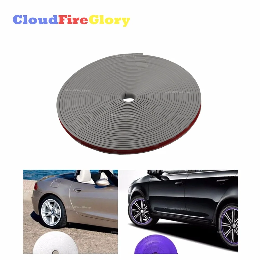 

CloudFireGlory Gray Color Auto Car Wheel Hub Rim Edge Protector Ring Tire Guard Line Rubber Strip Sticker