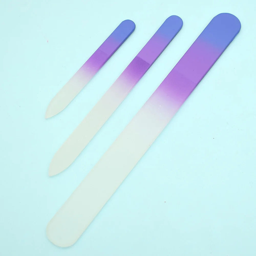 

3 Pcs/lot Nail Files Cryst Durable Nail Files Crystal Glass Nail Buffer Manicure Nail props Purple Manicure Tools