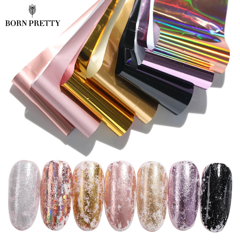

Rose Gold Nail Foils Set Holographic Pink Champagne Nail Art Transfer Stickers Metallic DIY Image Nail Paper Stickers