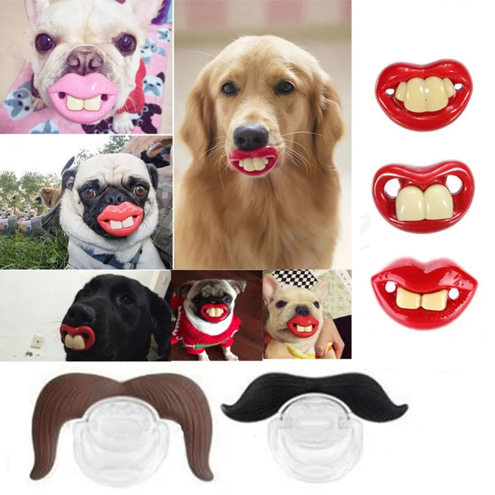 Dogs Toys Funny LOL Teeth Dummy Pacifier Soother Small Dog Bulldog Pug