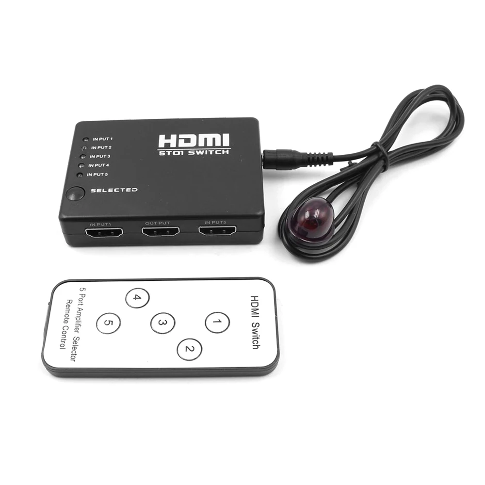 Новейший 5 портовый 4K* 2K 1080P Переключатель HDMI Переключатель Селектор 3x1 разветвитель коробка Ultra HD для Xbox PS3 PS4 мультимедиа горячая распродажа - Цвет: Without battery