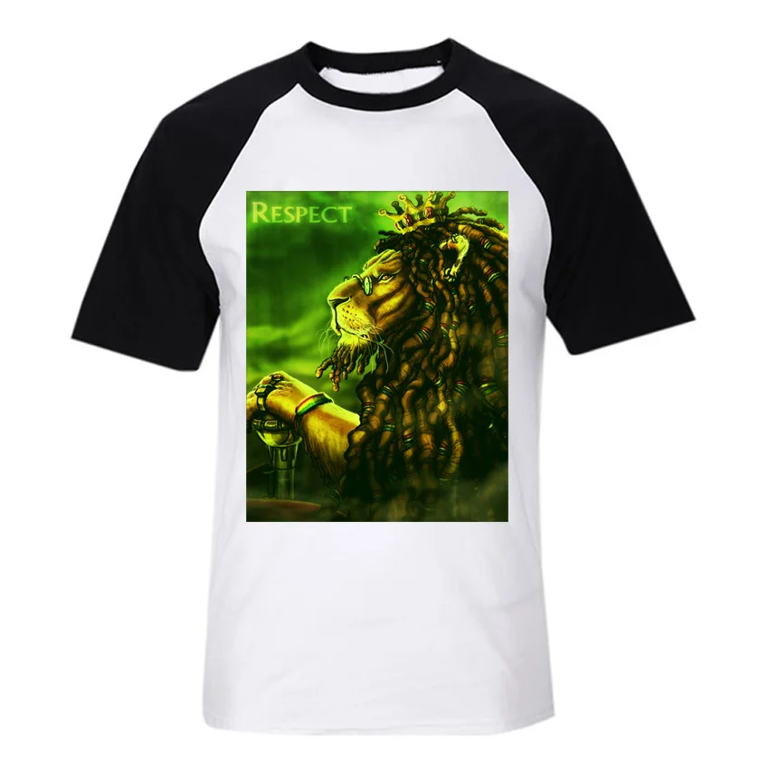

hiphop fashion rasta lion keep real reggae music fans washed cotton short sleeves t shirt