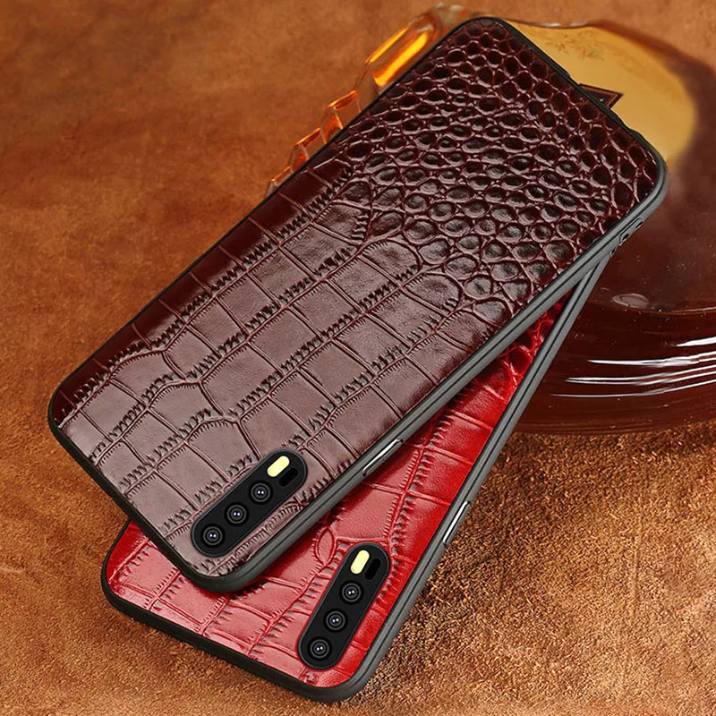 

Phone case For Huawei Mate 9 10 P10 P20 Pro case crocodile texture Genuine leather For Honor 9 V9 V10 back cover
