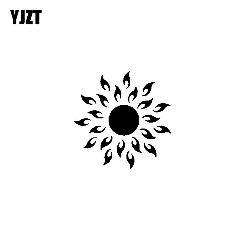YJZT 14,5 см * 14,5 см минималистичный красивый Сияющий солнце интересный виниловая наклейка милый автомобиль стикер черный/серебристый C19-1257