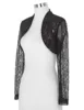 Veste à manches longues femme, manteau noir, court, boléro en dentelle, grande taille, vestes et manteaux femme automne printemps ► Photo 3/6