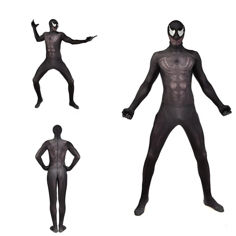 毒コスプレ衣装の男スパイダーマン全身タイツスーツスキンタイトスパンデック毒ジャンプスーツボディスーツマスクハロウィン送料無料 Anime Costumes Aliexpress