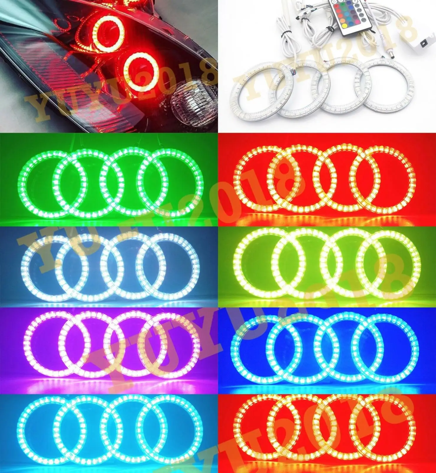 RGB Halo кольца подходят для Chevrolet Corvette C6 2005 2013 Автомобильная фара светодиодный Ангел