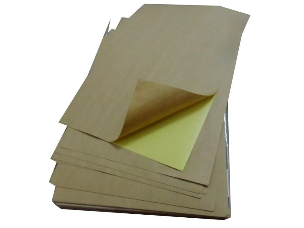 

Standard shipping for Spain/Russia 100 sheets Self adhesive sticker A4 blank kraft paper label for laser / inkjet printer