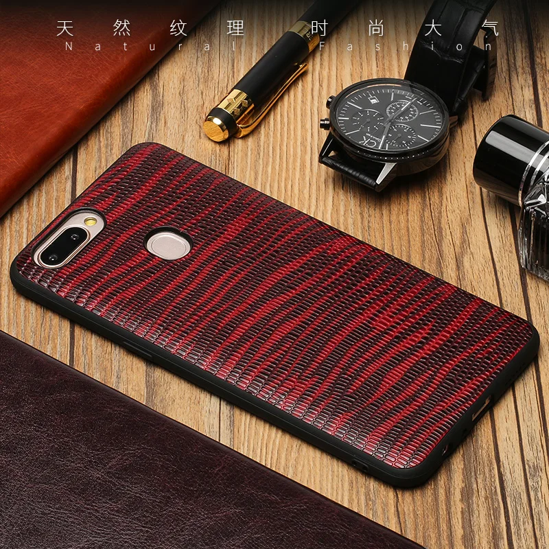 

Wangcangli Genuine Leather Phone Case For OPPO R11 Lizard Texture Back Cover For OPPO R9 R9s R11s Plus Phone Shell