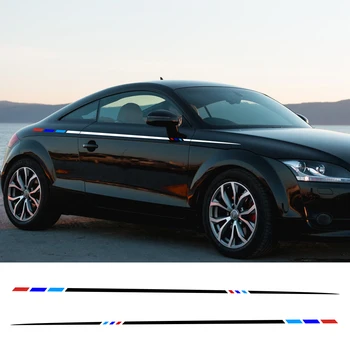 2 pezzi adesivi per strisce laterali per Auto decalcomanie per pellicole in vinile per Auto per Audi BMW Ford VW Toyota Renault Mercedes accessori per Tuning per Auto