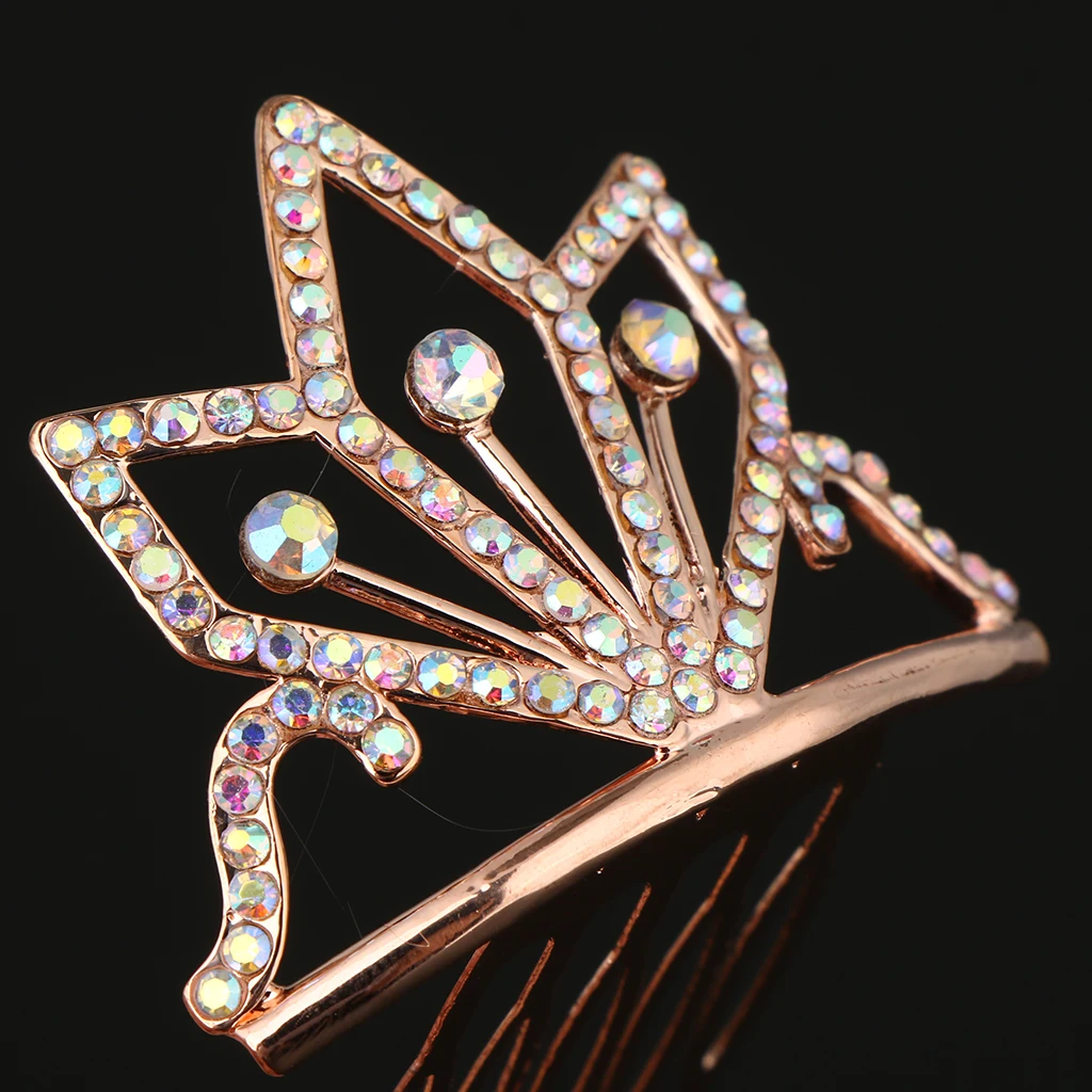 Elegant Clear Crystal Rhinestone Mini Crown Tiara Girls Princess Bridal Wedding Pageant Prom Jewelry