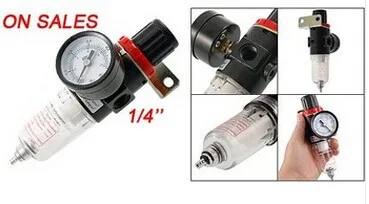 

Free Shipping 1/4'' Ports Pneumatic Air Filter Regulator Reducing Valve With Gauge Model AFR-2000