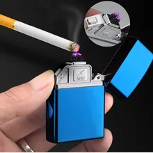 Hot Dual ARC USB Electronic Cigarette Lighter Flameless Plasma ARC Lighter Cigare Torch Lighter Encendedor gadgets for men
