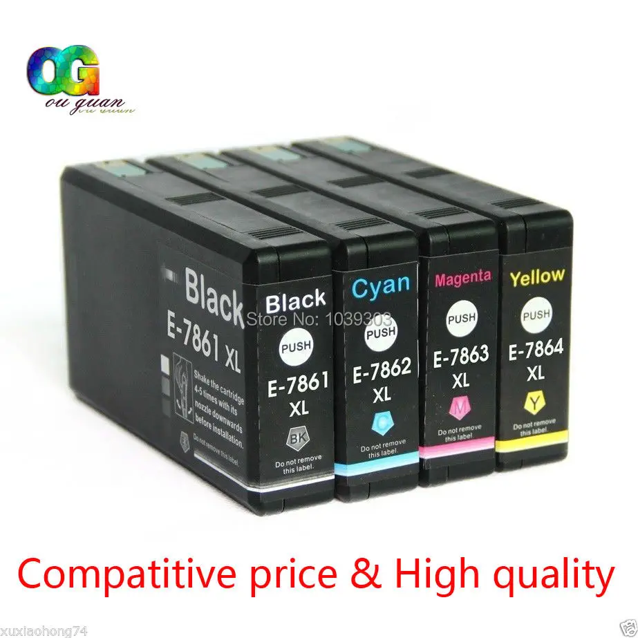 

4 PK Chipped Compatible ink cartridge Epson T786XL786XL E786XL 786 for Epson WorkForce Pro WF-4630 4640 5110 5190 5620 5690