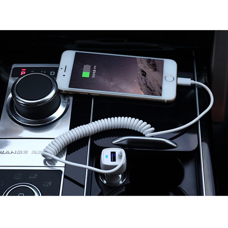 

5V/2.1A Dual Port USB Car Charger Phone Car Charger With Micro Type C USB Cable For Samsung S9 S8 Plus /Huawei