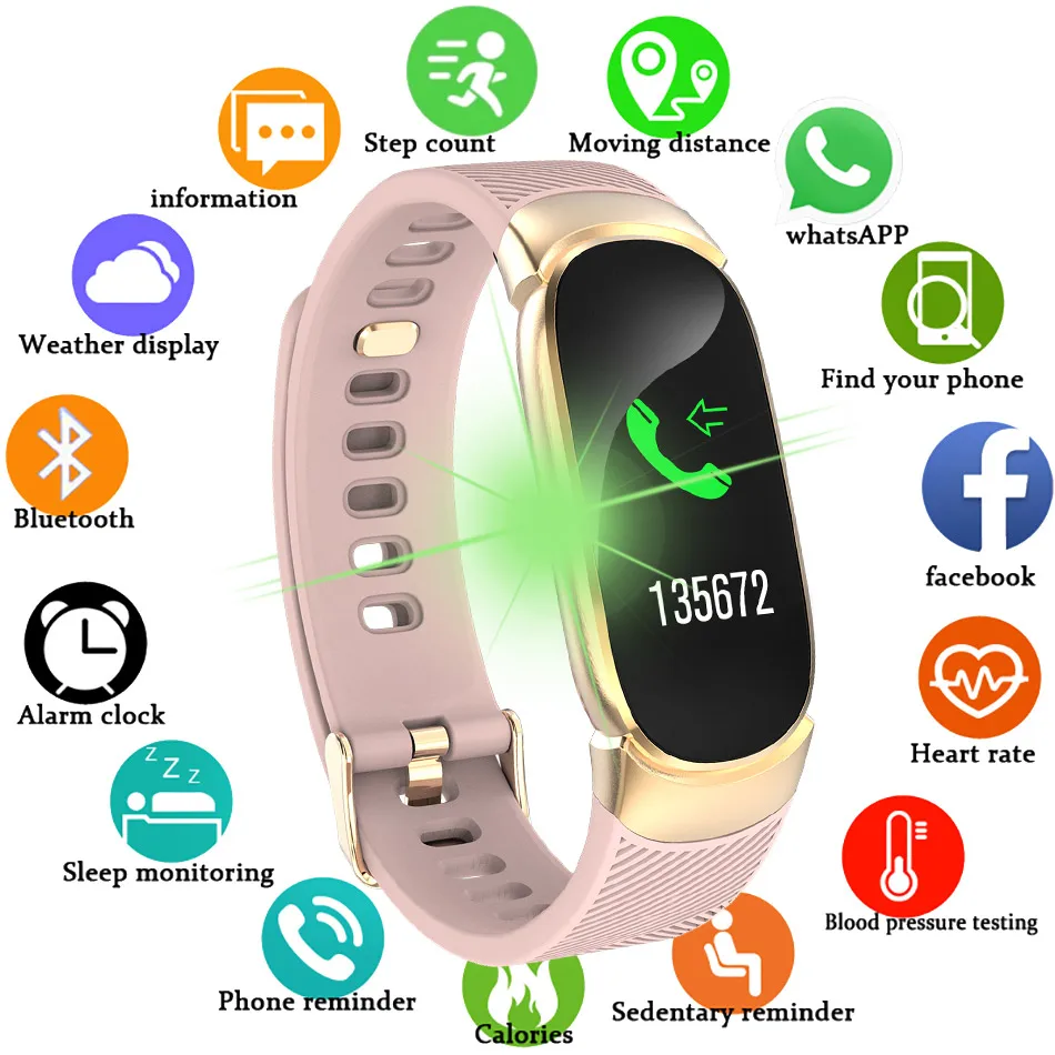 

Fitness Smart Watch Women Men Health Pedometer Heart Rate Monitor Touch Bluetooth Running Bracelet Sports Watch For Android IOS