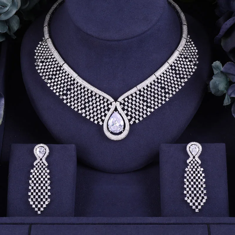 jankelly Hotsale Nigeria 4pcs Bridal Jewelry Sets New Fashion Dubai Full Set For Women Wedding Party Accessories Design | Украшения и