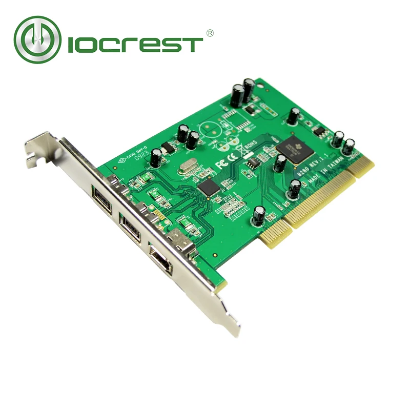  IOCREST PCI 3 Ports Firewire ieee 1394 karte 2 ports 1394B und 1 ports 1394A TI8280 chipsatz