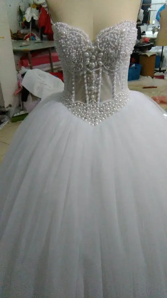 Luxurious-Bling-Strapless-Wedding-dresses-Corset-Bodice-Sheer-Bridal-Ball-Crystal-Pearl-Beads-Rhinestones-Tulle-Wedding (4)