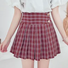 Новые клетчатые мини юбки для женщин Высокая талия плиссированные мини юбки для школьниц женские офисные юбки Harajuku женские#5650