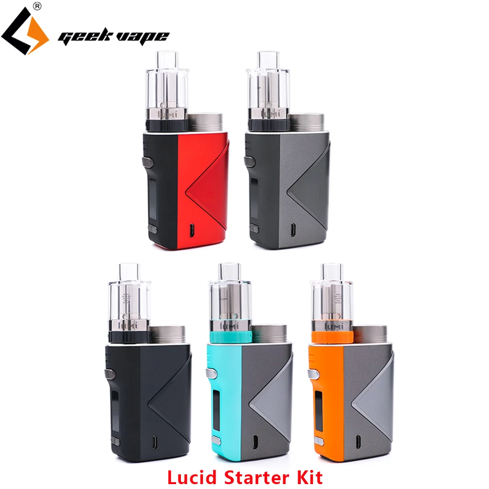 

Vape Kit Geekvape Lucid Starter Kit Max 80W by Advance AS chipset with Lumi Tank E cigarette smoke vape kit vs compact 14 kit