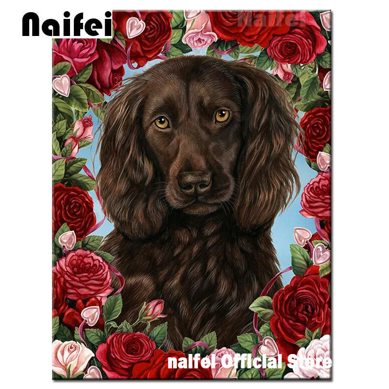 Подарок на день Святого Валентина Бойкин спаниель розы 5D алмазная вышивка собака