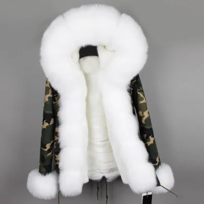 Зимняя куртка для женщин бренд парка большой натуральный натуральным лисьим меховой воротник теплые толстые мужские парки зимнее пальто - Цвет: 22