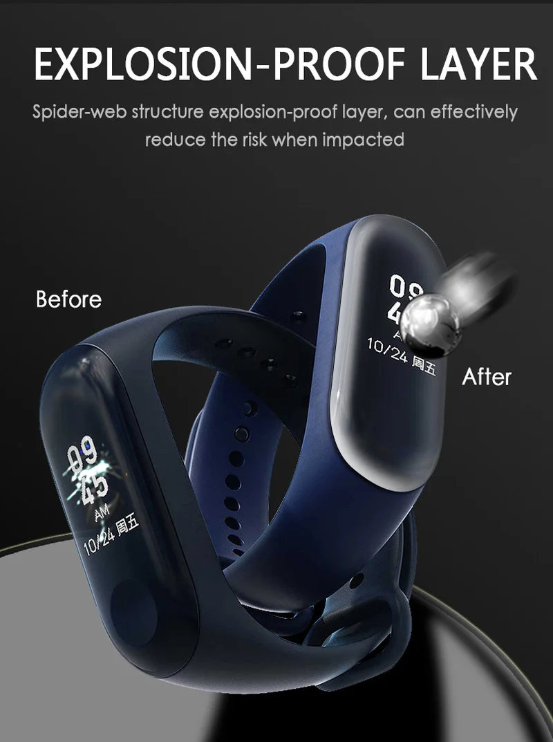 

1pc Protector for Miband4 Mi Band 4 Tempered Hydrogel Film Scratchproof Transparent Sreen Protective for Xiaomi Smart Bracelet 4