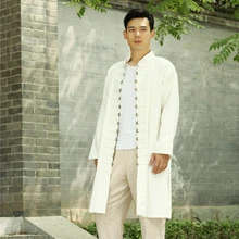 X-long, летние мужские плащи, мусульманские халаты, длинная куртка, мужские повседневные тренчи, мужские льняные куртки, однотонные длинные пальто, куртки