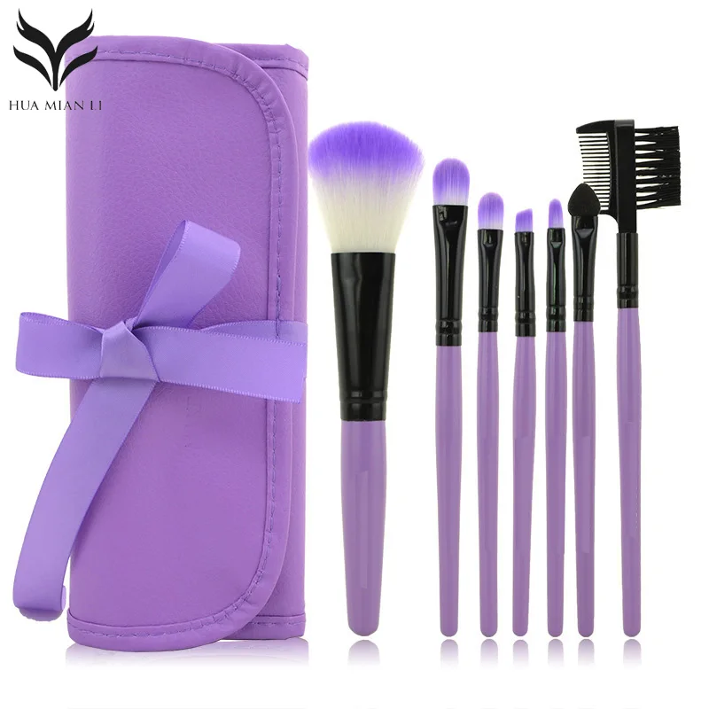 Buy 7Pcs/Set Makeup Brushes Kit Portable Antibacterial Slender Fiber Eye