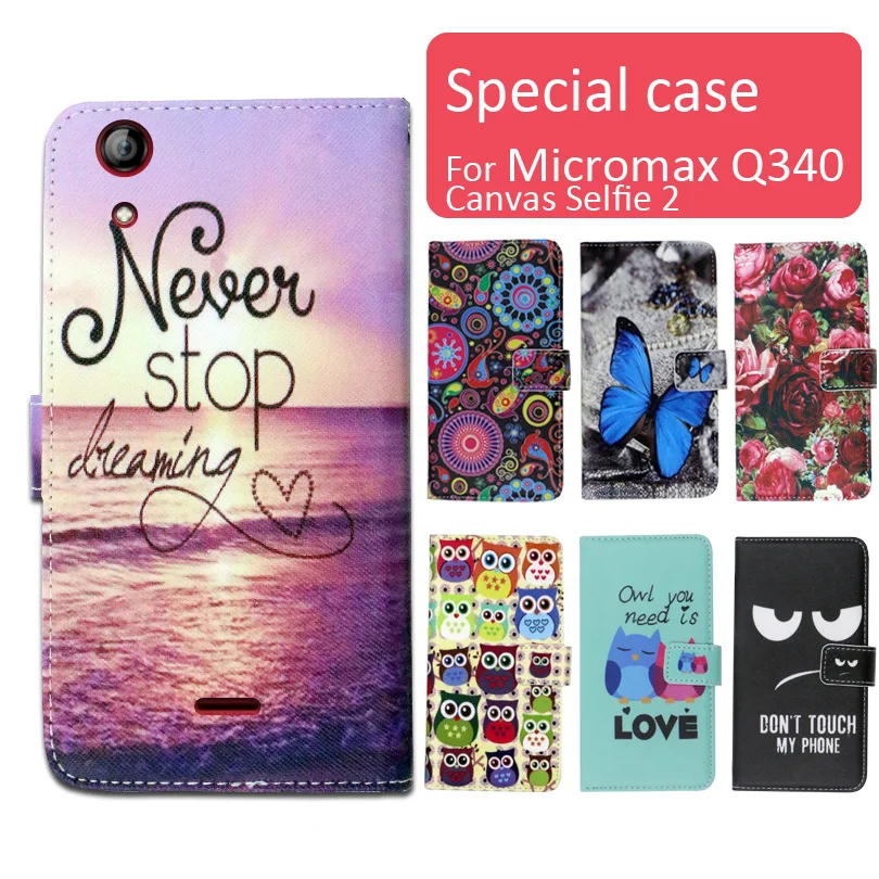 Модный чехол-книжка с мультяшным принтом кожаный чехол для Micromax Q340 холст селфи 2