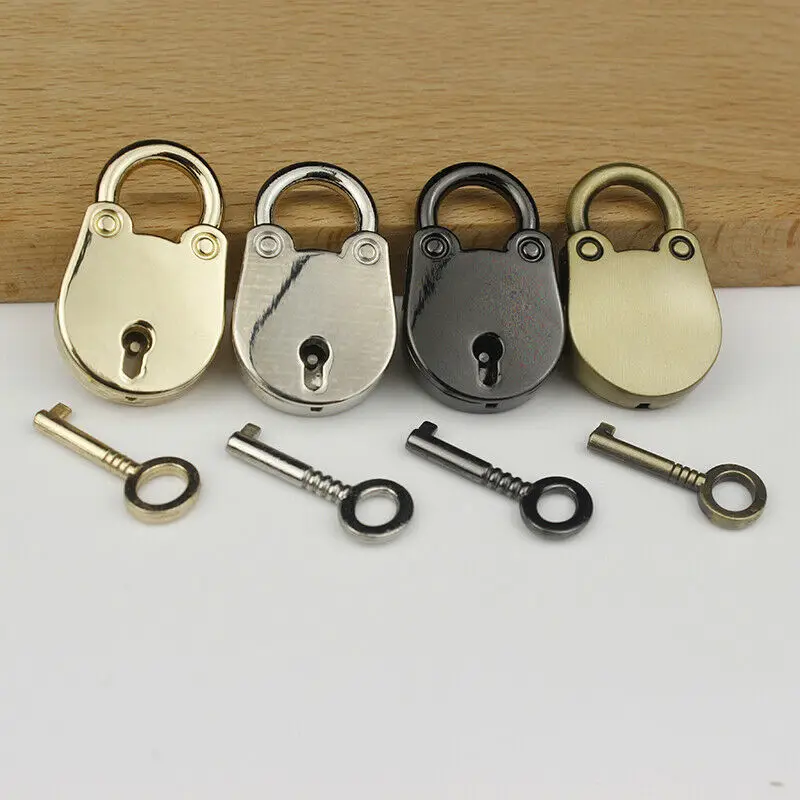 

1Pcs Cat Shape Metal Mini Padlock Small Luggage Box Key Lock with Key Bag Suitcase Decor Accessories 4 colors available