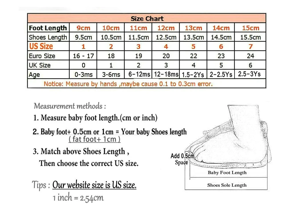 baby foot 1 cm shoe size