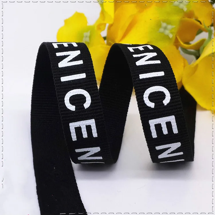Новый 15 мм черный напечатанный английские буквы &quotNICE&quot Grosgrain ленточный пояс DIY