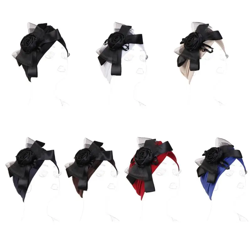 Fashion Muslim Women's Hair Loss Head Flower Scarf Hat Bowknot Turban Head Wrap Cover