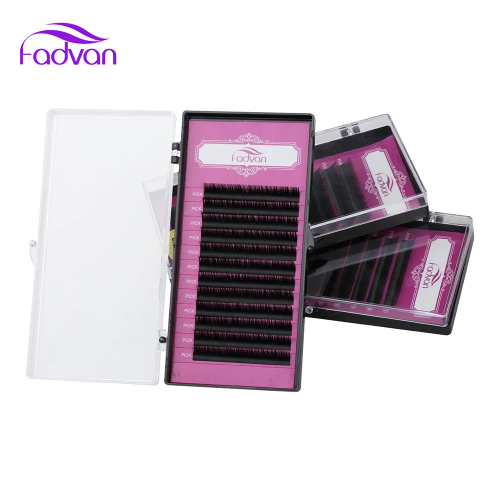 Fadvan False Eyelash Extensions C Curl All Size Soft Thick Mink Synthetic Hair Cosmetic font b