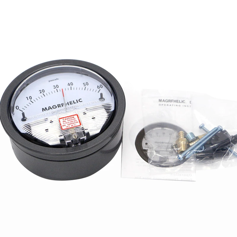 TE2000 0-60PA Micro Differential Pressure meter Gauge High Neutral Panel Round Type Pointer Instrument Micromanometer