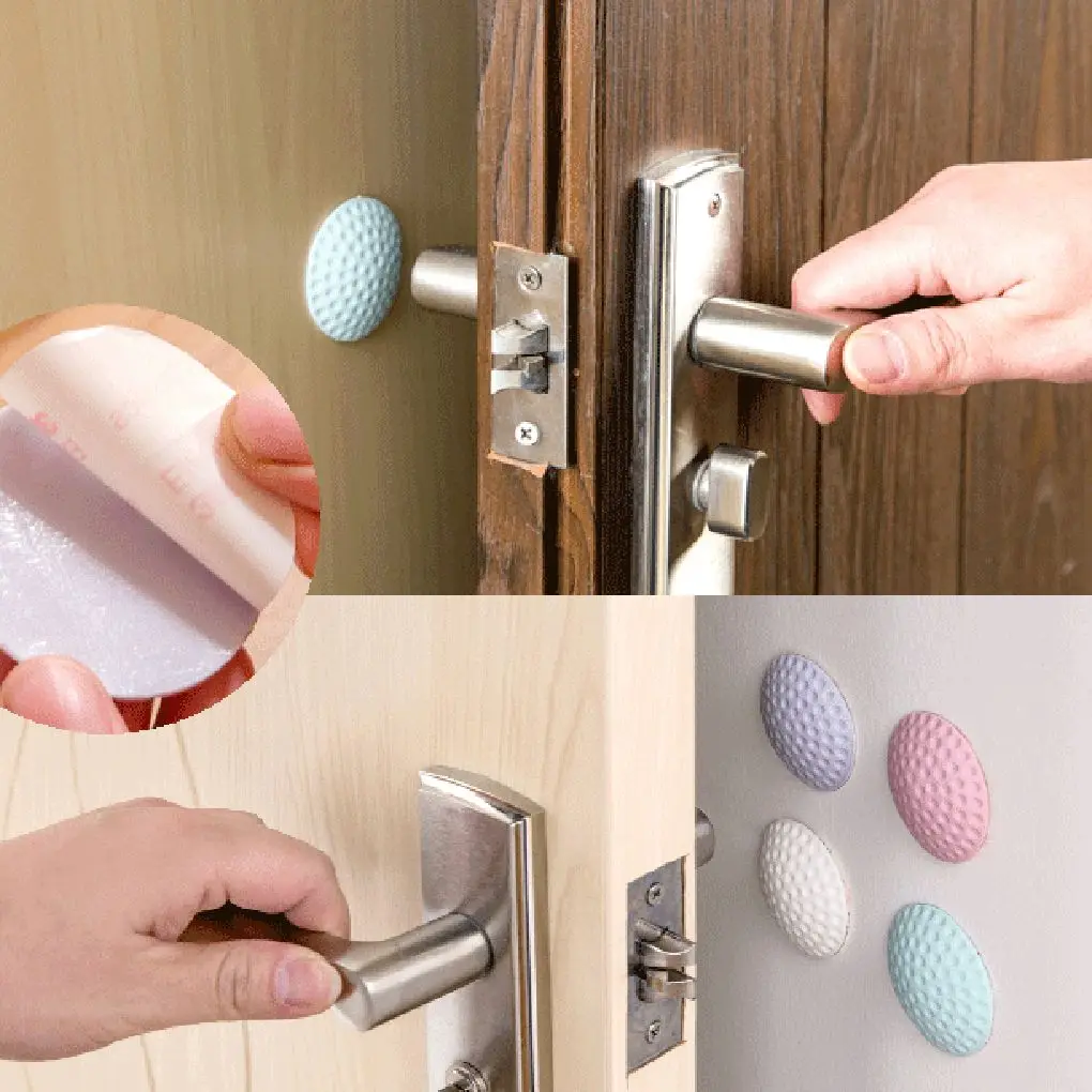 

Door Handle Bumper Rubber Lock Crash mat Pad Wall Protector Guard Door Stopper Color Random