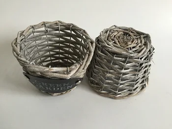 

3Pcs/Lot D12.5XH8CM Succulent planters Rattan Basket for Small Plants vintage Succulents pots Green Garden decor SF-023