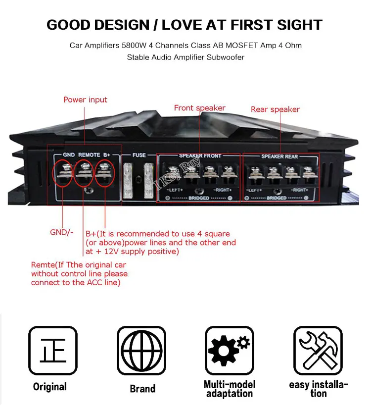 POWERFUL car amplifier ,class AB 4 channel car  subwoofer amplifier